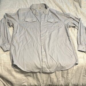 Linksoul Gray Casual Button Down Shirt Classic Design